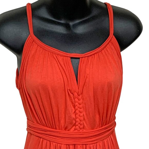 Max Studio Flame Orange Stretch Tank Styled High Waist Maxi Dress - Picture 2 of 11